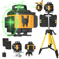 4D 16 Line Laser Level 4x360 ° Selfleveling Function Leveling Tools Omnidirectional Ground Hall Sticker Line with Tripod Stand