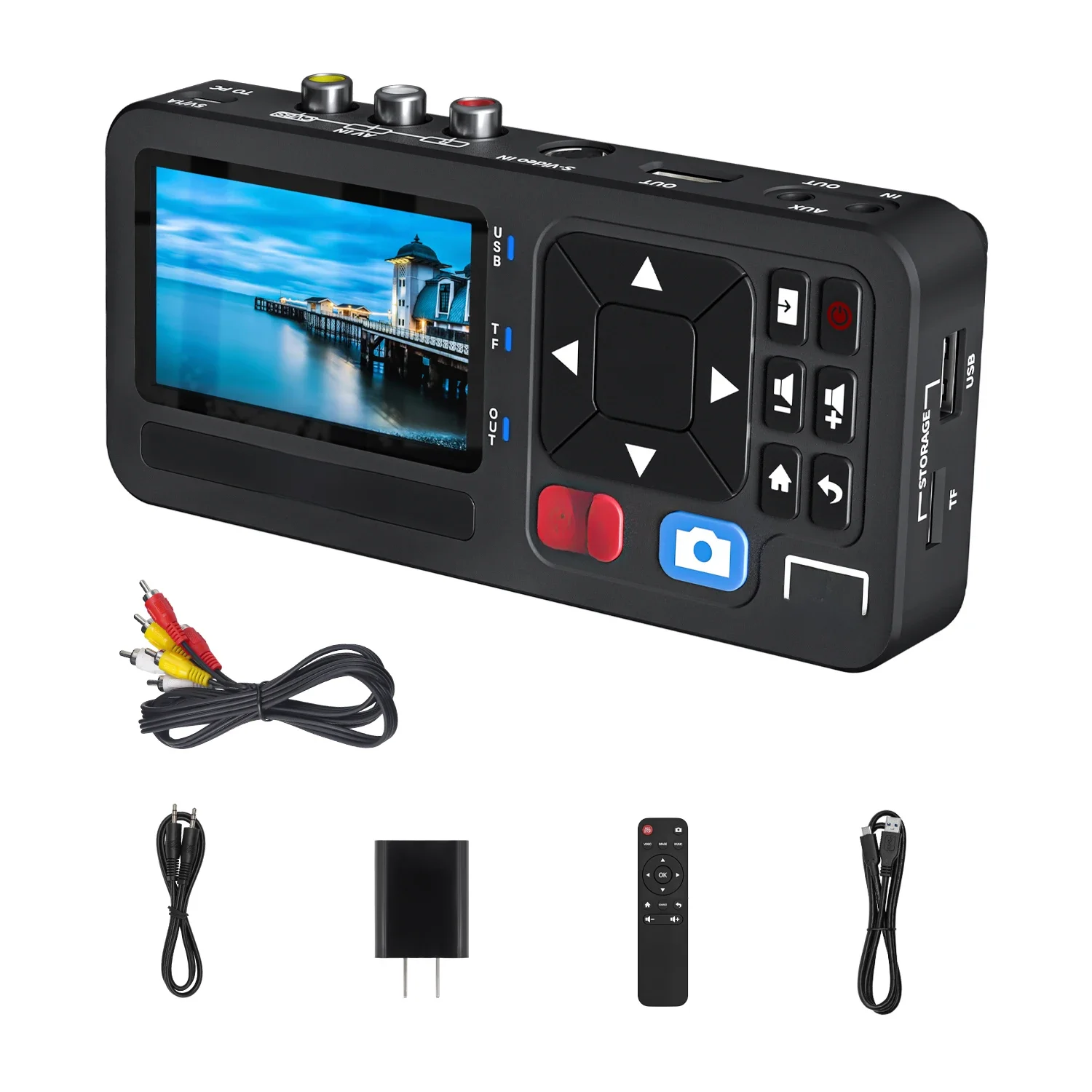 UNISHEEN UR230A TF Analog CVBS RCA SVideo Kamera USB Band VCR VHS Capture Card Box MP3 Video Recoder
