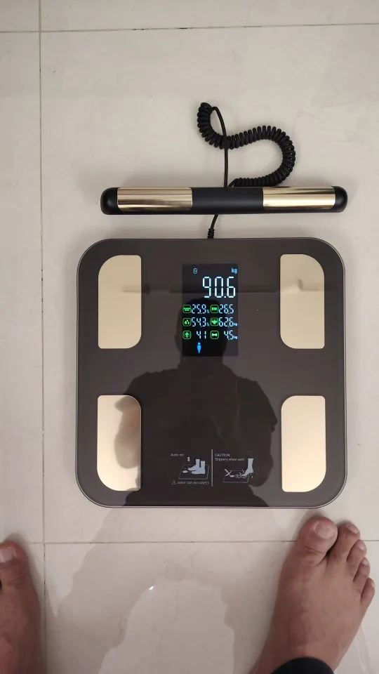 Smart Body Composition Scale with Handheld Sensor – 1.5 m Spiral Cable | Fitness & Health Tracker