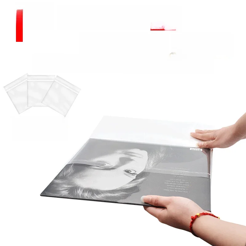 LEORY 50 sztuk OPP Gel Record ochronna pokrywa dla gramofonu odtwarzacz winylowa płyta długogrająca rekord samoprzylepna torba 12 "32.3cm * 32cm — zdjęcie produktu 7