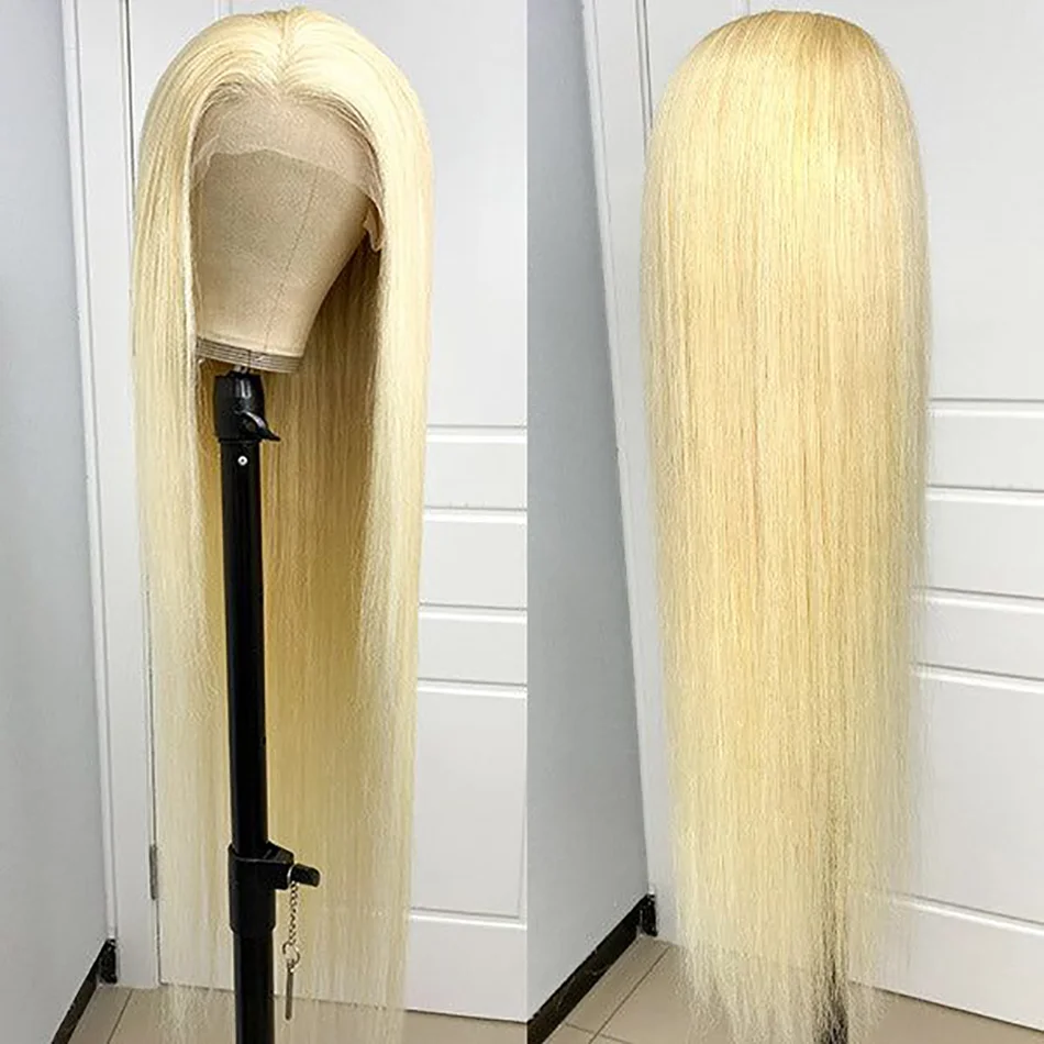 613 Lace Front Wig Human Hair 13x6 HD Transparent Lace Frontal Wig For Women 30 inch Straight Blonde With Baby Hair