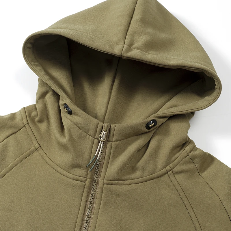 INFLATION Premium Windproof Hooded Jacket Unisex Solid Zipper Loose Hoodie for Men Sports Casual Sweatshirt