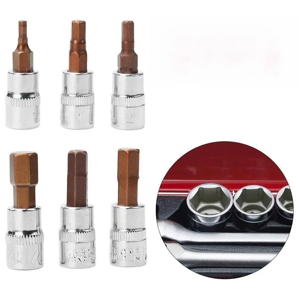 Embouts à douille hexagonale à entraînement carré 1/4, 3/8, 1/2 H3 H4 H5 H6 H7 H8 H10 H12 H14 H16, tournevis Allen, outils manuels de réparation automobile 1 pièce