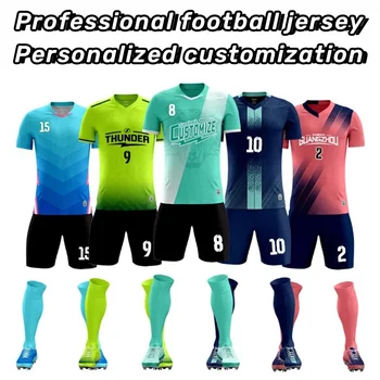 Adult Kids Football Jersey Men Boy Customize Soccer Uniforms Kit Sports Clothes Women Futsal Sportswear Training Tracksuit Child