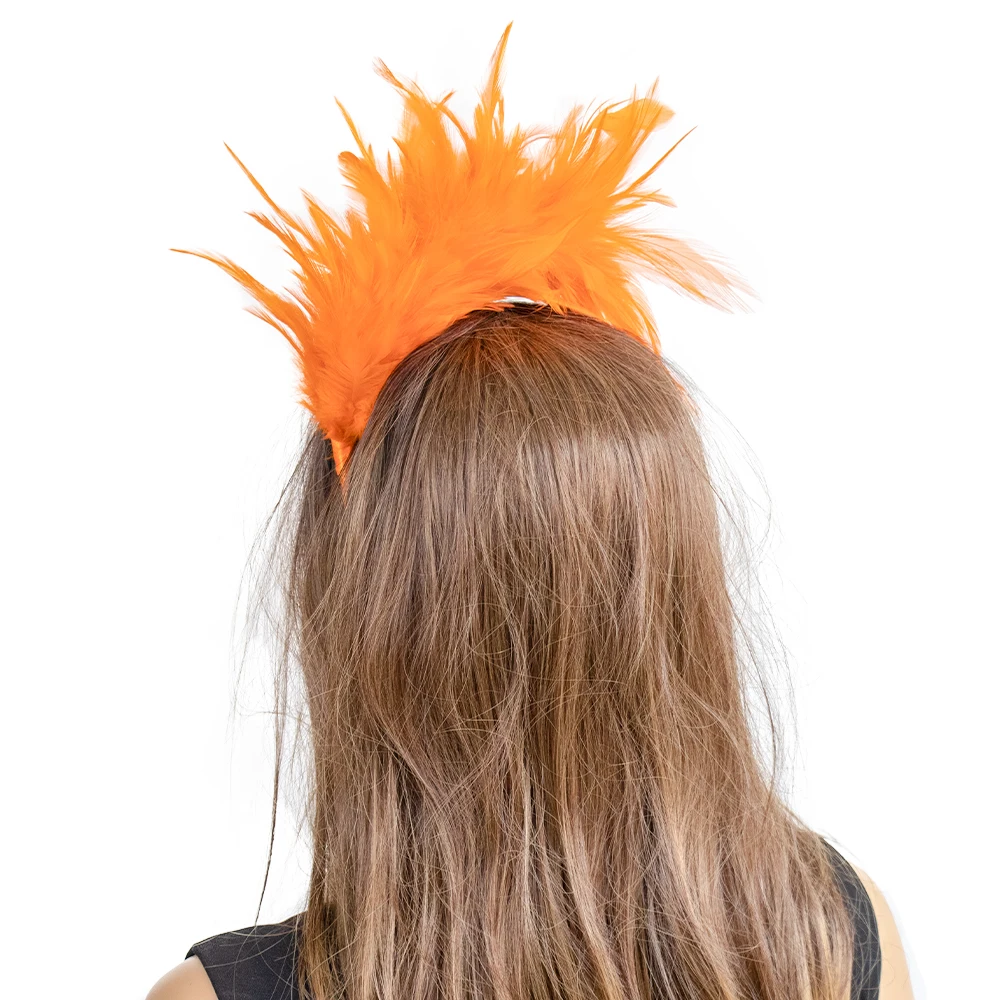 1Piece Orange Feather Headband 1920s Flapper Headpiece With Feathers For weman girls Colored Tea Party Hat Plumas Decoration