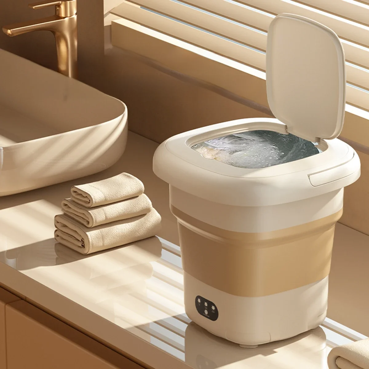 9l Draagbare Wasmachine, Vouwbare Mini Wasmachine Steriliseren En Drogen Wasmachine Is Geschikt Voor Baby Kleding - afbeelding 2