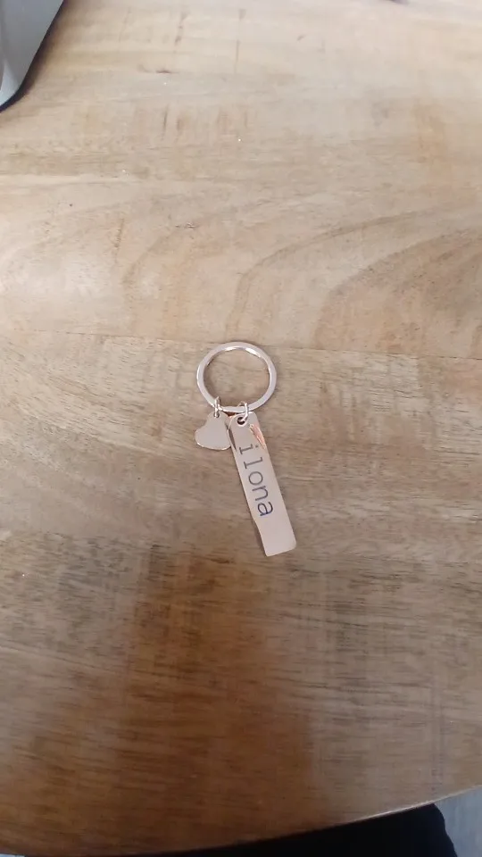 Custom Text Keychain Customized Engraved Name Key Ring Stainless Steel Valentine's Day Gift For Men Women Personalized Key Chain photo review