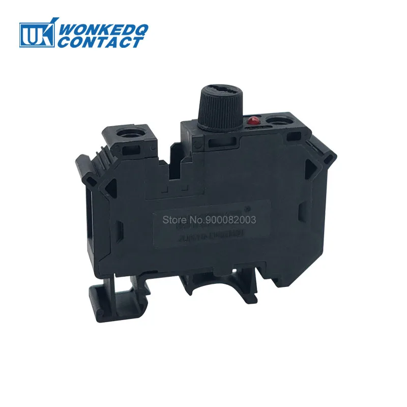 5Pcs UK10-DREHSI Electrical Connector 24V/220V LED 1A/2A/4A/6A/10A Fuse UK10 Screw Cap Din Rail Terminal Block UK 10-DREHSILED