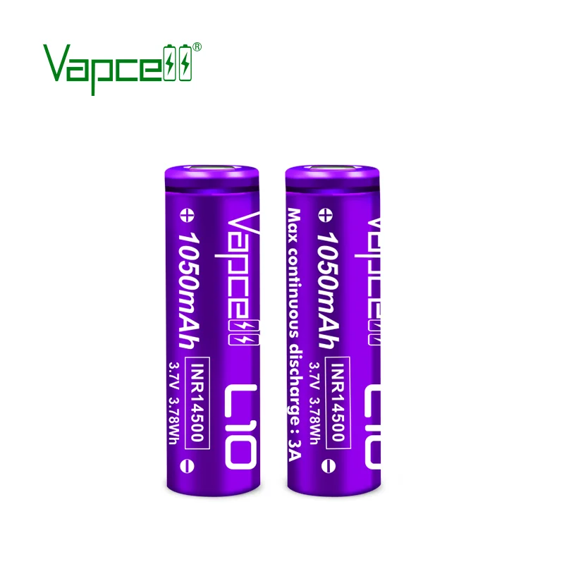 1-12pcs Original Vapcell L10 INR14500 1050mAh 3A 3.7V Battery Rechargable Lithium 14500 Battery For Flashlight VS Vapcell H10