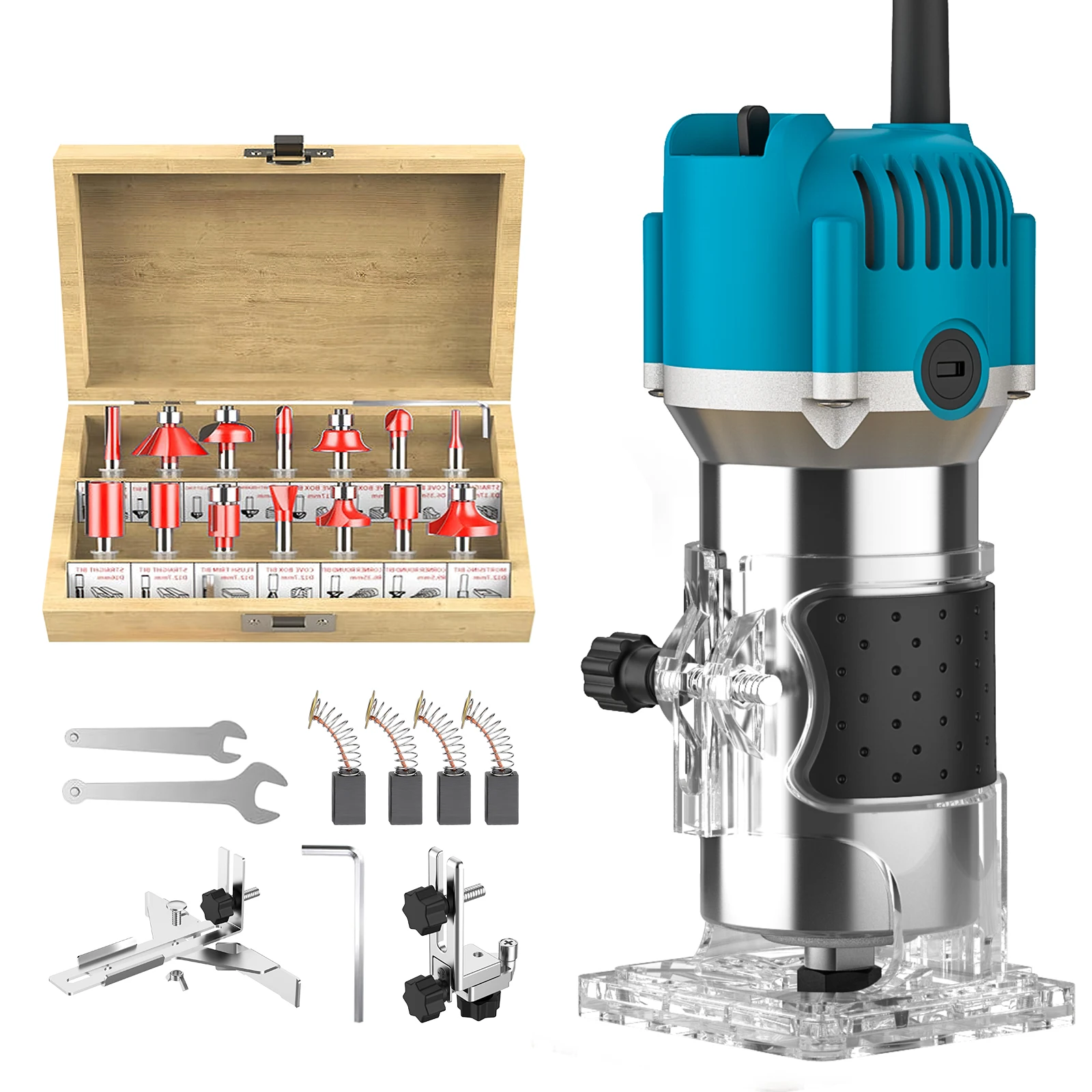 800W 30000RPM Holz Router Maschine Holzbearbeitung Elektrische Trimmer 1/4 Zoll Holz Carving Fräsen Schneiden Werkzeuge Carpenter Power Tools