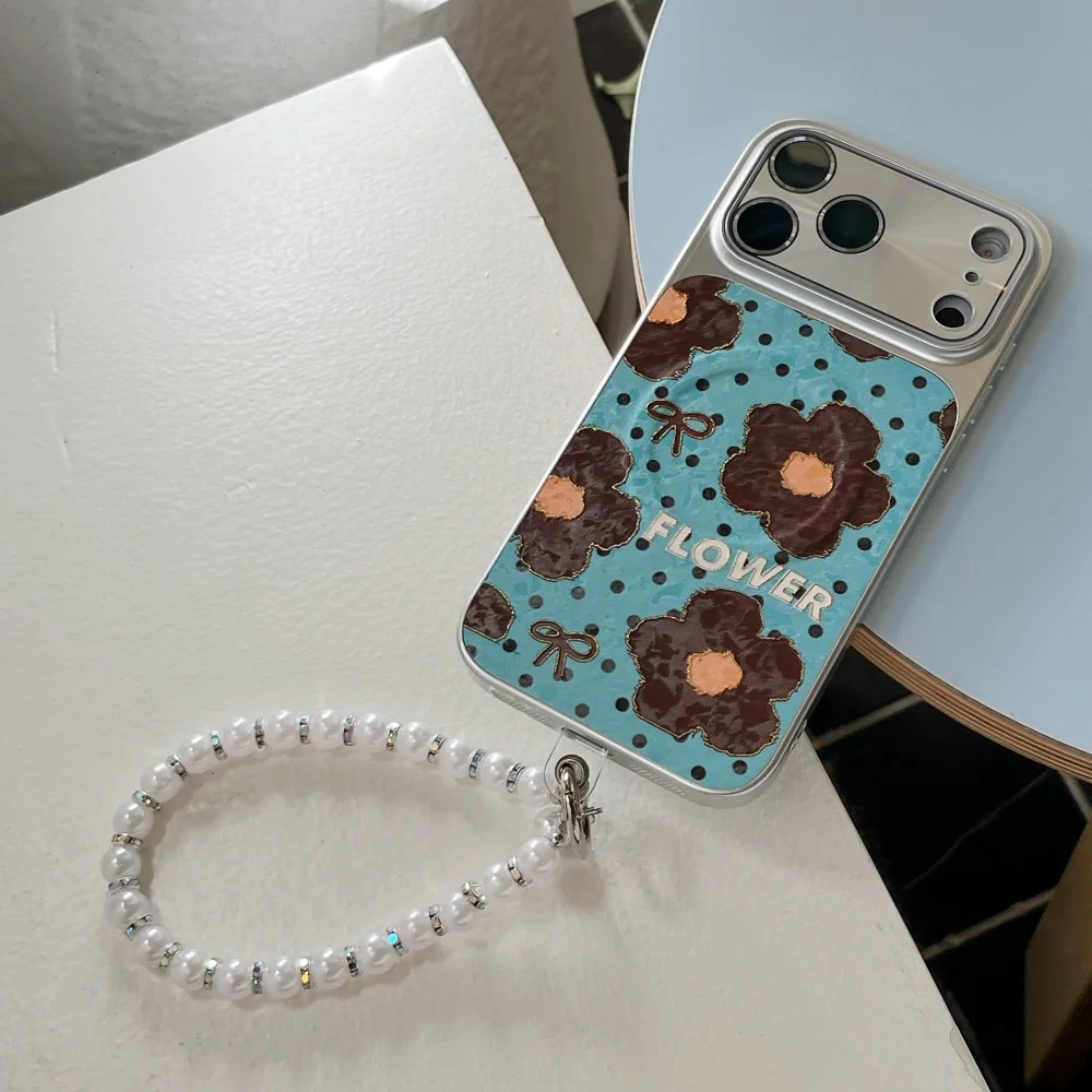 

Simple and stylish gold edge flower bow magnetic phone case, suitable for iPhone13/14/15/16/17ProMax, shockproof protective case