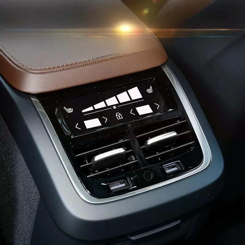Akcesoria samochodowe do Volvo XC60 XC90 S60 V60 V90 S90 V60CC Tylny wylot powietrza z funkcją oczyszczania, lampka LED nastrojowa, ładowanie USB — 2
