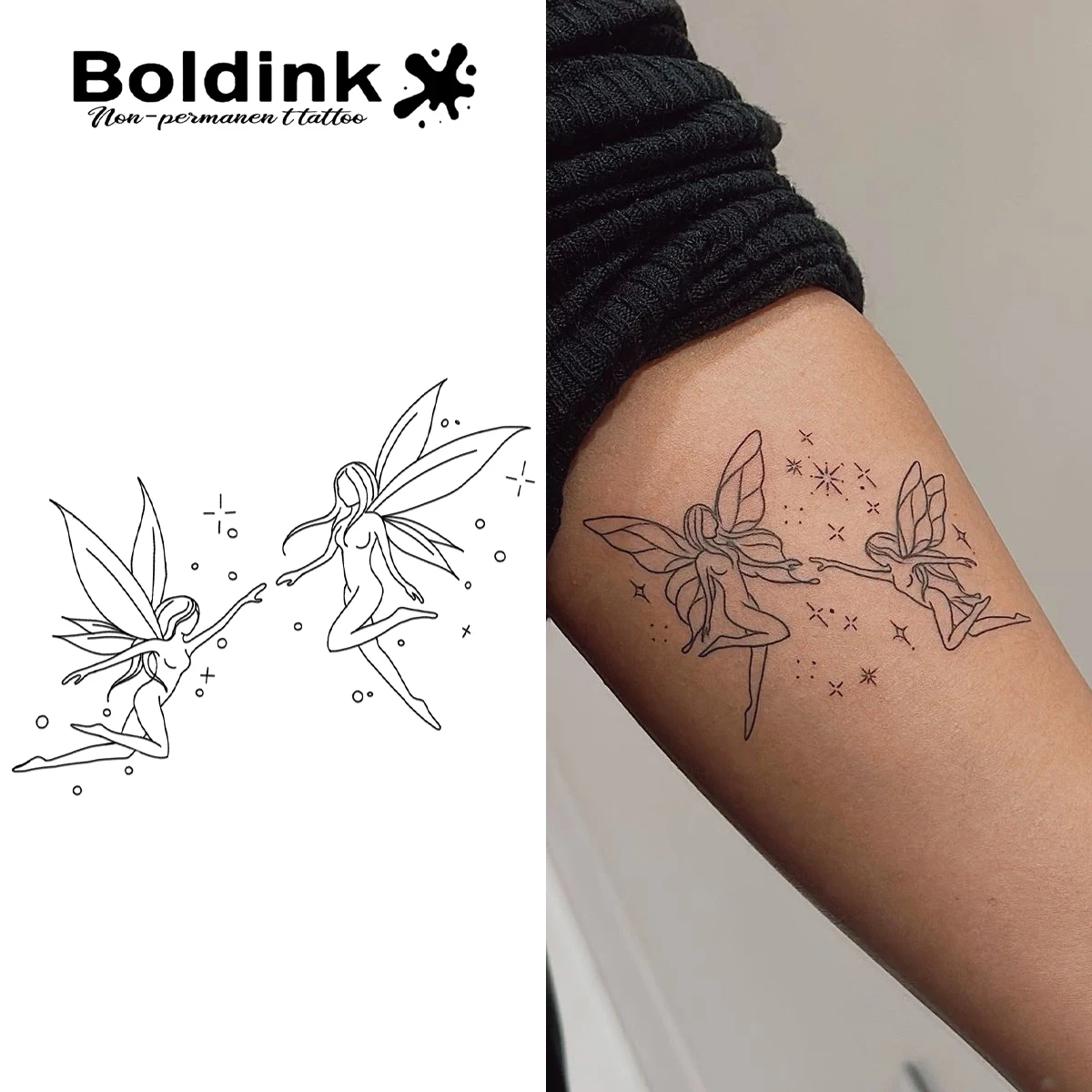 

Butterfly Fairy Temporary Tattoo,Lasts To 15 Days New Technology Magic Waterproof Semi Permanent Sticker.