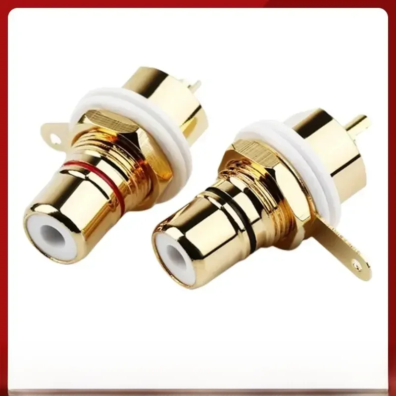 AliExpress HEDANP RCA Connector Female Socket Chassis Panel Mount CMC Connectors Audio Jack Red Black Cycle Nut AV Terminal Consumer Electronics