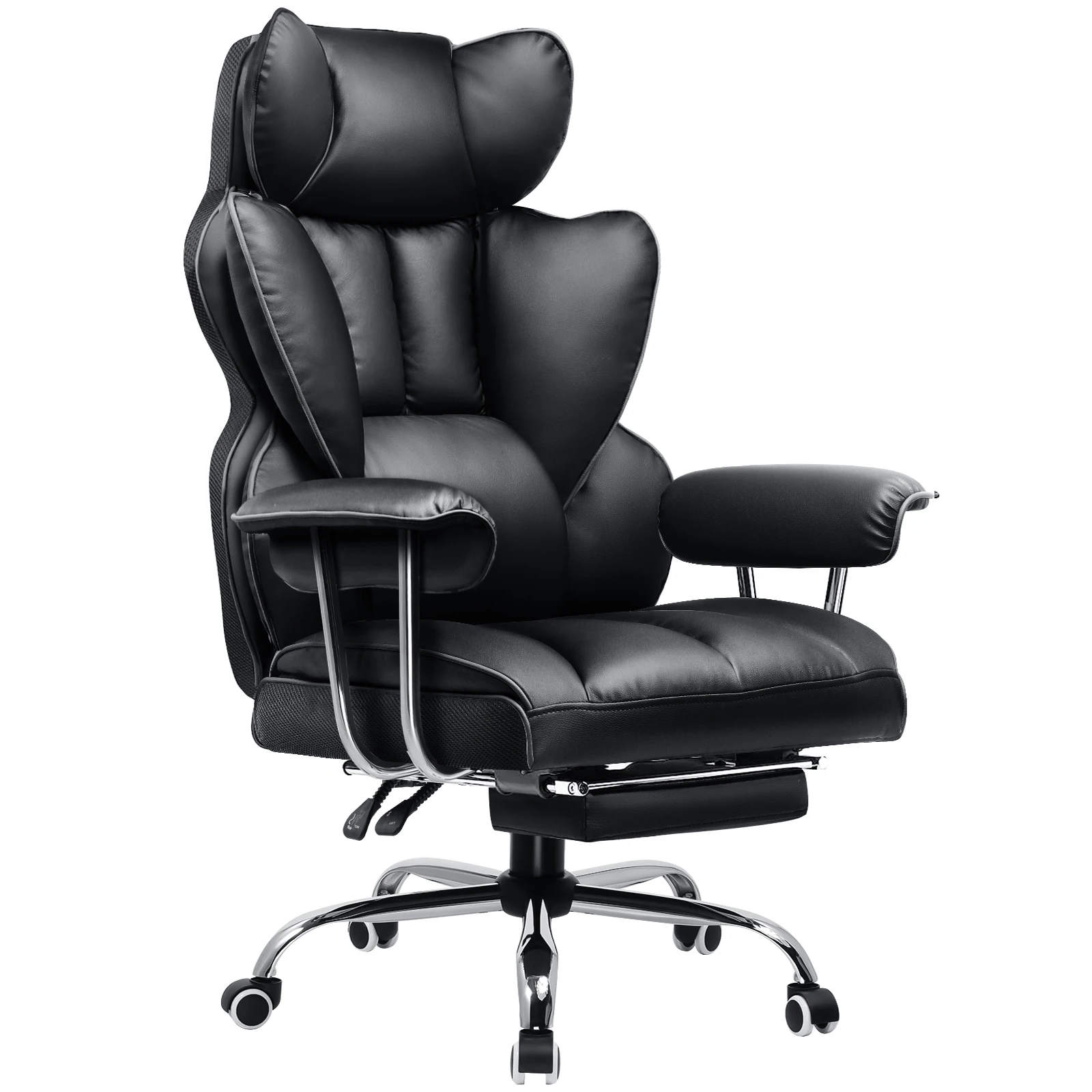 Image of Sedia da gioco GTPLAYER, sedia da gioco, sedia da ufficio ergonomica con poggiapiedi, superficie in tessuto, cuscino del sedile a molla, sedia da gioco imbottita, poltrona da gioco capacità di carico cod004