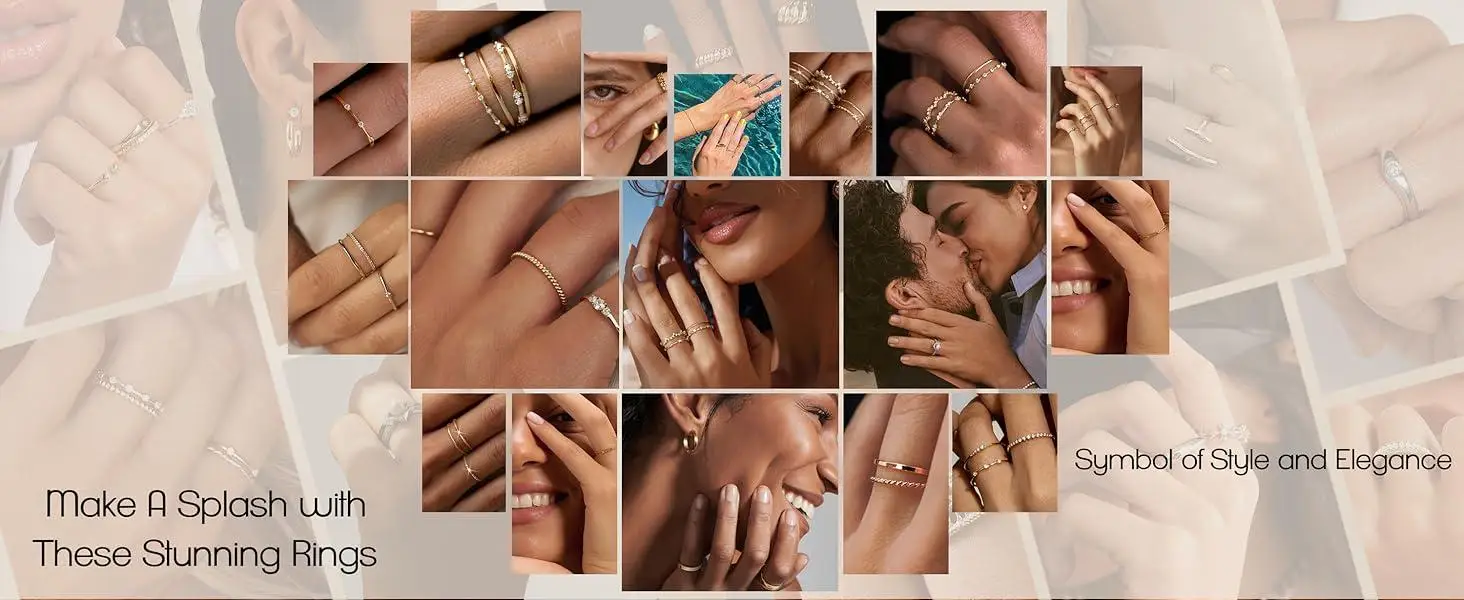 CZ Adjustable Stacking Ring Set — product information 7