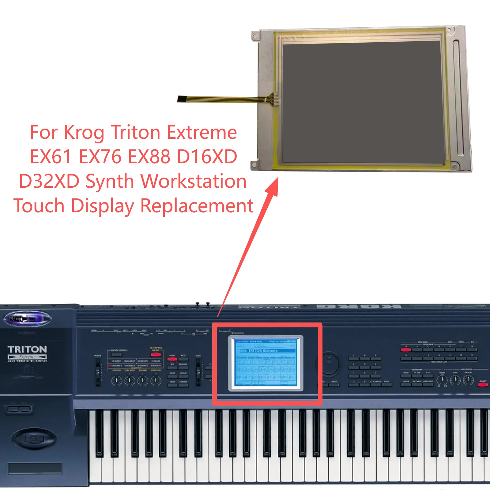 

Новый ЖК-дисплей с сенсорным экраном для синтезаторов Korg Triton Extreme EX61 EX76 EX88 D16XD D32XD, замена сенсорного дисплея