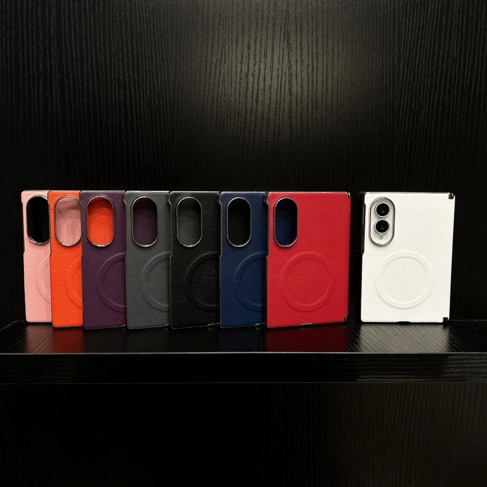 Luxury Solid Color Magnetic Phone Case For Samsung Z Fold 8 Z Fold 8 Ultra Z Fold 7, 6 Women Men Simple Business Anti-Fall Cover