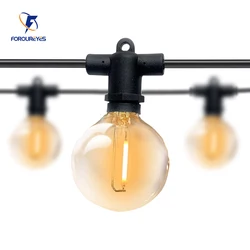 Festoon Outdoor Christmas led Lights Retro G40 Bulb Warm White IP65 Copper Fairy String Lights For New Year's Garland Decoration