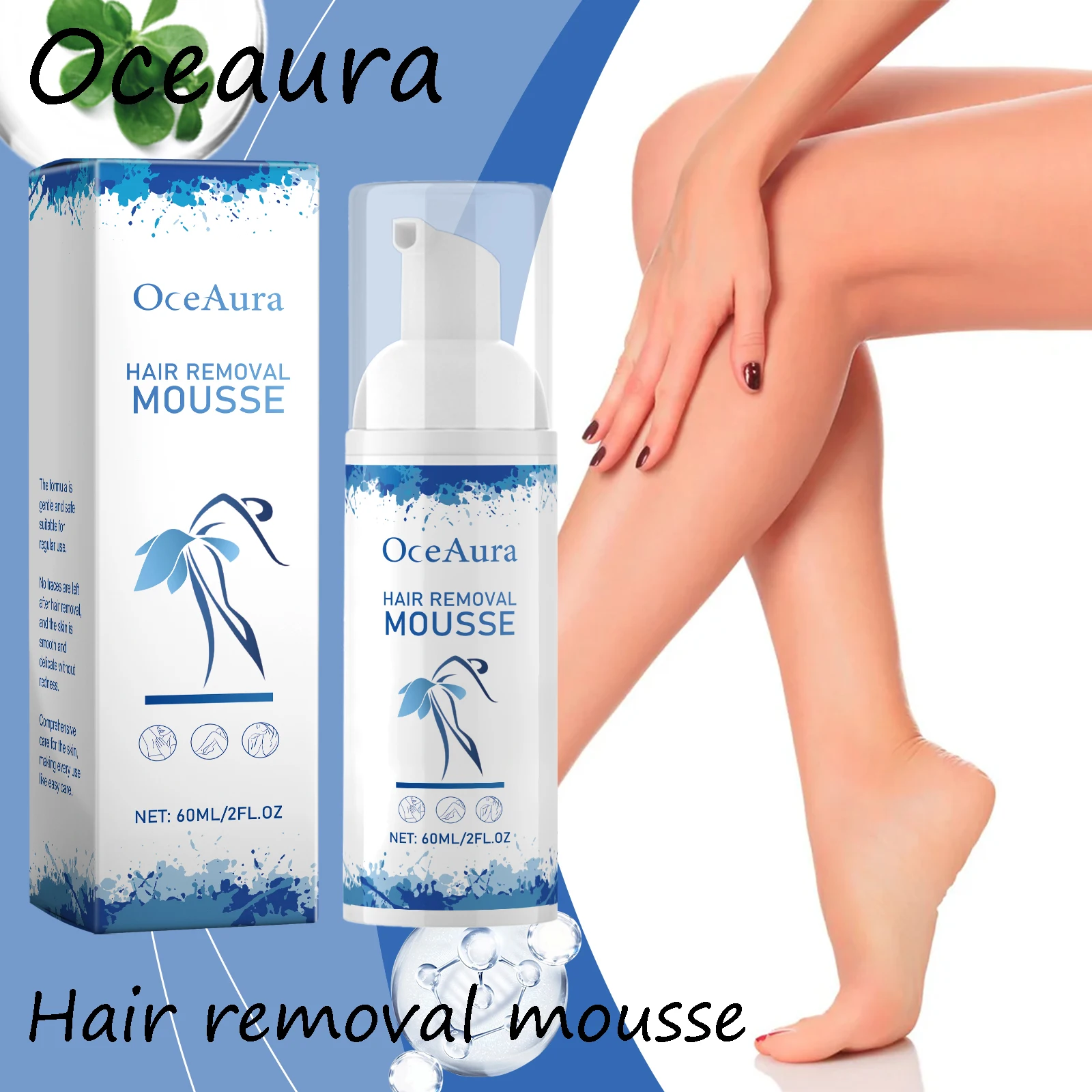 Oceaura إزالة الشعر موس لطيف إزالة الشعر غير مزعجة المسام يتقلص تحسين النعومة ترطيب مزيل الشعر موس #1