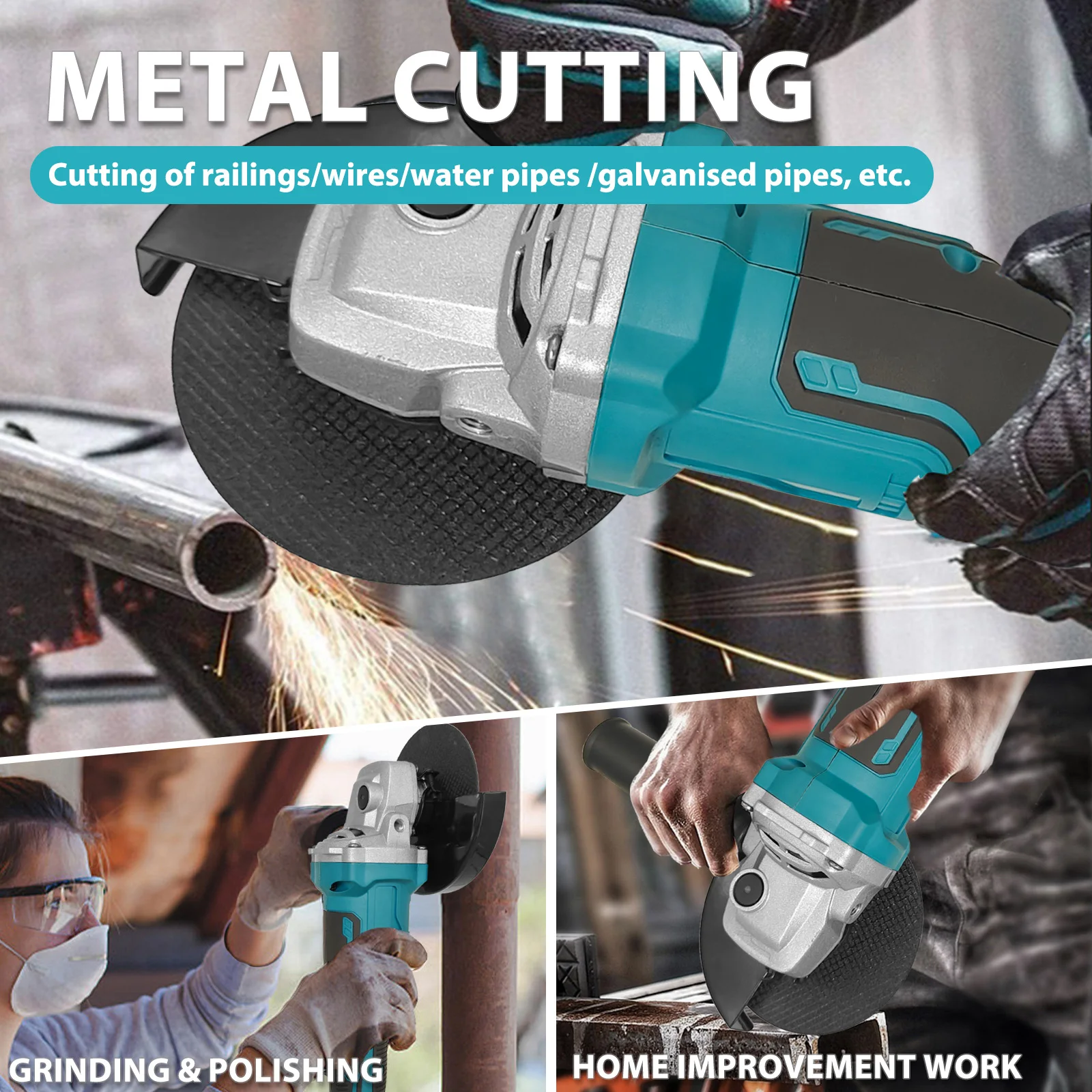 طاحونة زاوية لاسلكية 125 مللي متر طاحونة زاوية كهربائية تحل محل ماكيتا 18 فولت بطارية قوة فرش السيارات للقطع/الشحذ