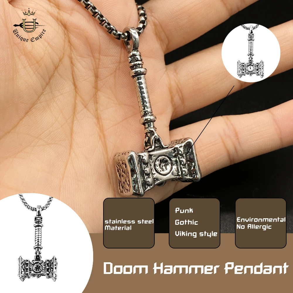 

Молот викингов, кулон Mjolnir, ожерелье для мужчин, скандинавская мифология викингов, ювелирное изделие викингов, подарок для него, твердая стальная панк-готическая цепочка