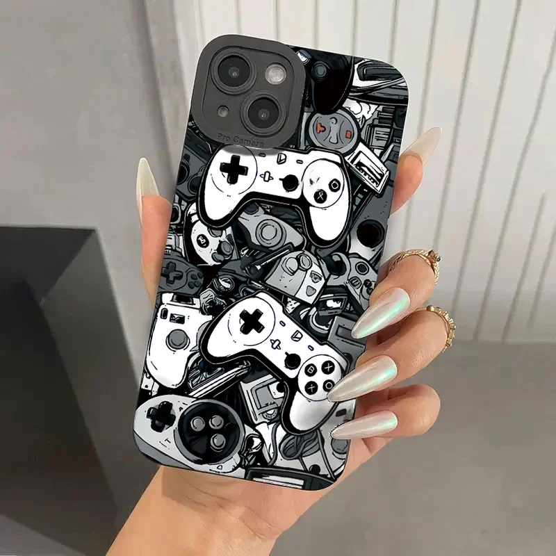 Pour Samsung S24 Ultra étui noir Console de jeu conception coques de téléphone pour Galaxy S23 S22 Plus S21FE A15 A35 A55 A14 A34 A32 A52 couverture