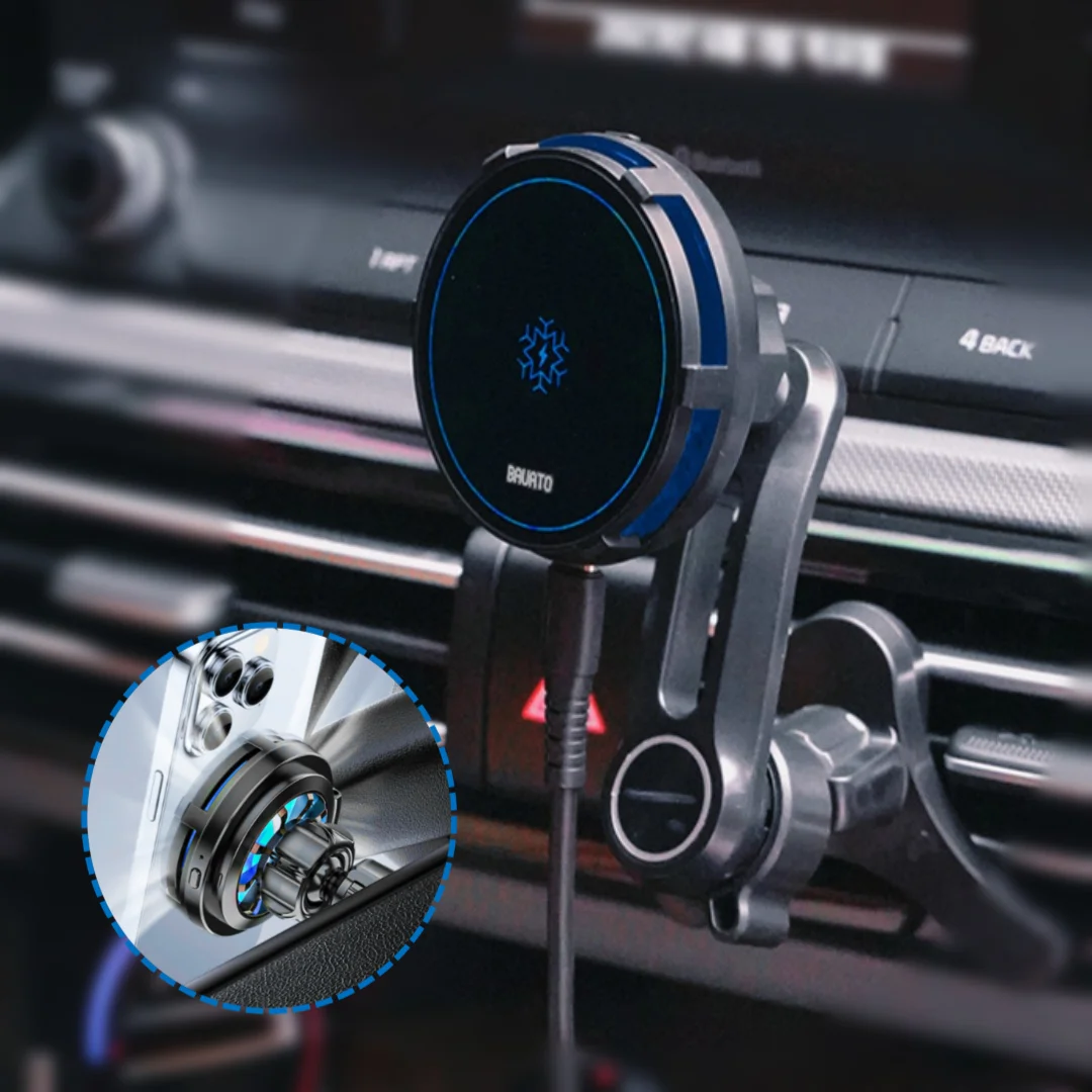 [شحن بدرجة حرارة منخفضة] مبرد تشغيل السيارة Bauato Supercool المغناطيسي بقدرة 15 وات، شحن لاسلكي سريع