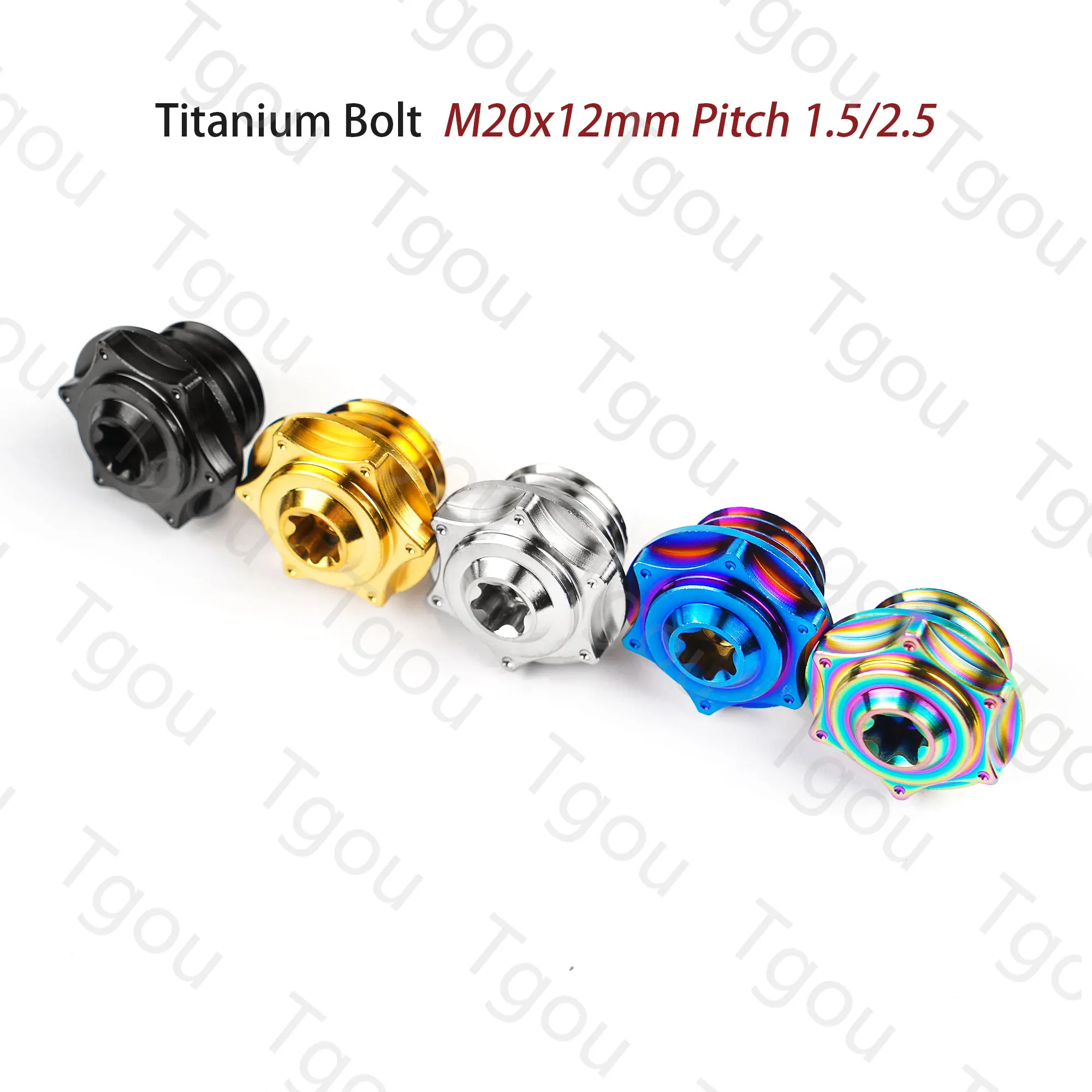 Tgou Titanium Bolt M20X1.5/2.5mm Pitch CNC Engine Oil Cap Bolt for Honda Motorcycle Bike Filler Cover Protector