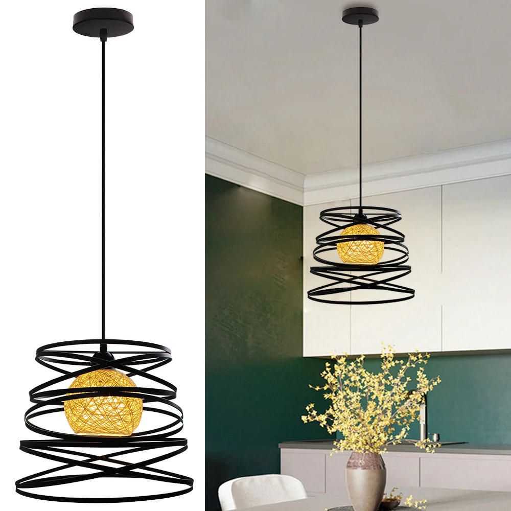 

Современный спиральный подвесной светильник, винтажный подвесной светильник, промышленная люстра, освещение для дома, гостиной, кухни, E27, lampara techo