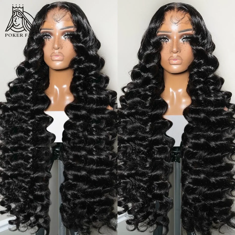 250 Density Loose Deep Wave 13x6 Lace Front Human Hair Wigs 30 40 Inch Brazilian Curly Water Wave HD Lace Frontal Wig For Women