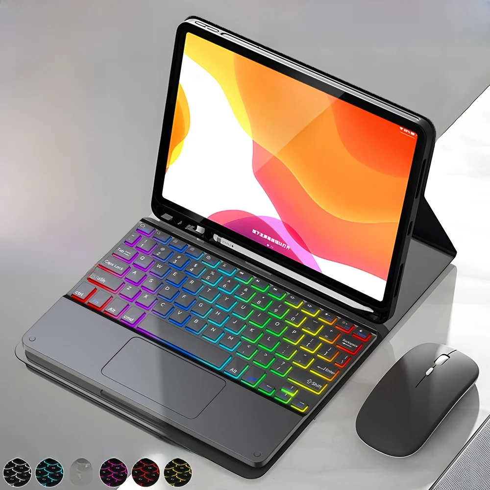 Podświetlana klawiatura tabletu Samsung do Samsung Galaxy Tab A8 10.5 A7 S6 Lite Pokrowiec na tablet Samsung Tab 10.4 S7 FE S8 Plus Case — zdjęcie 2
