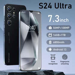 New S24 Ultra Smartphone 5G Signal 7.3 inch 16GB 1TB Android 13 6800mAh cellphone Qualcomm Snapdragon 8 Gen2 mobile phones