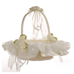 Cesta De Flor De Renda Branca Para Meninas, Pano De Seda, Pétala De Jogar, Clusters De Rosetas, Suprimentos De Casamento 8 principais vendas cesta de petalas de casamento - №6