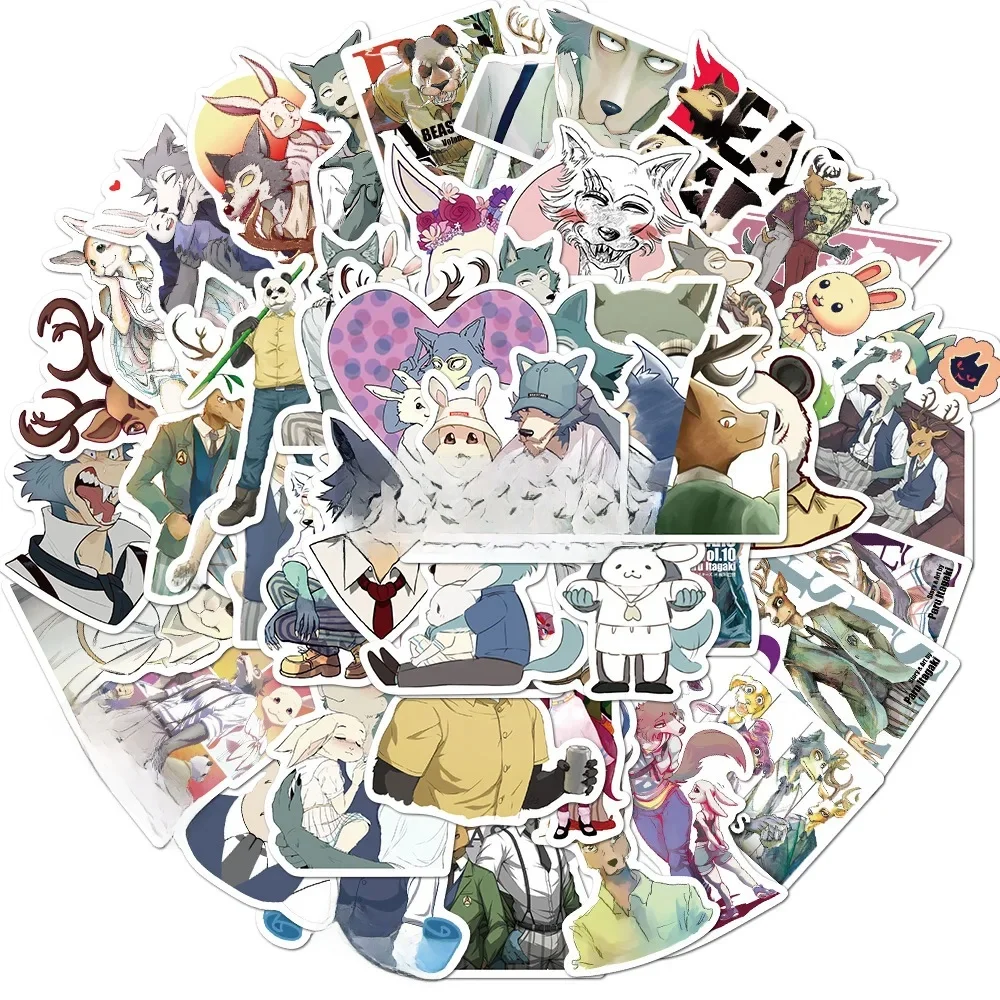 50 pièces Anime BEASTARS autocollants dessin animé décalcomanies bricolage Skateboard ordinateur portable téléphone vélo réfrigérateur bagages Cool autocollant cadeau