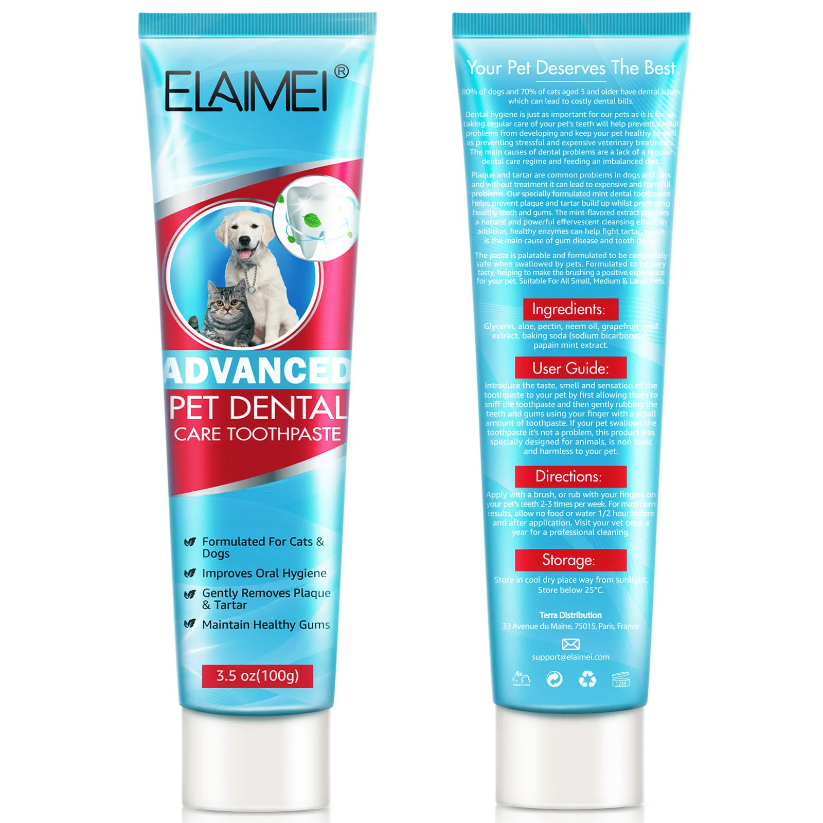 Advanced Pets Dental Care Toothpaste and Bamboo Brushes Improves Oral Hygiene Maintain Healthy Gums Formulated for Dogs and Cats