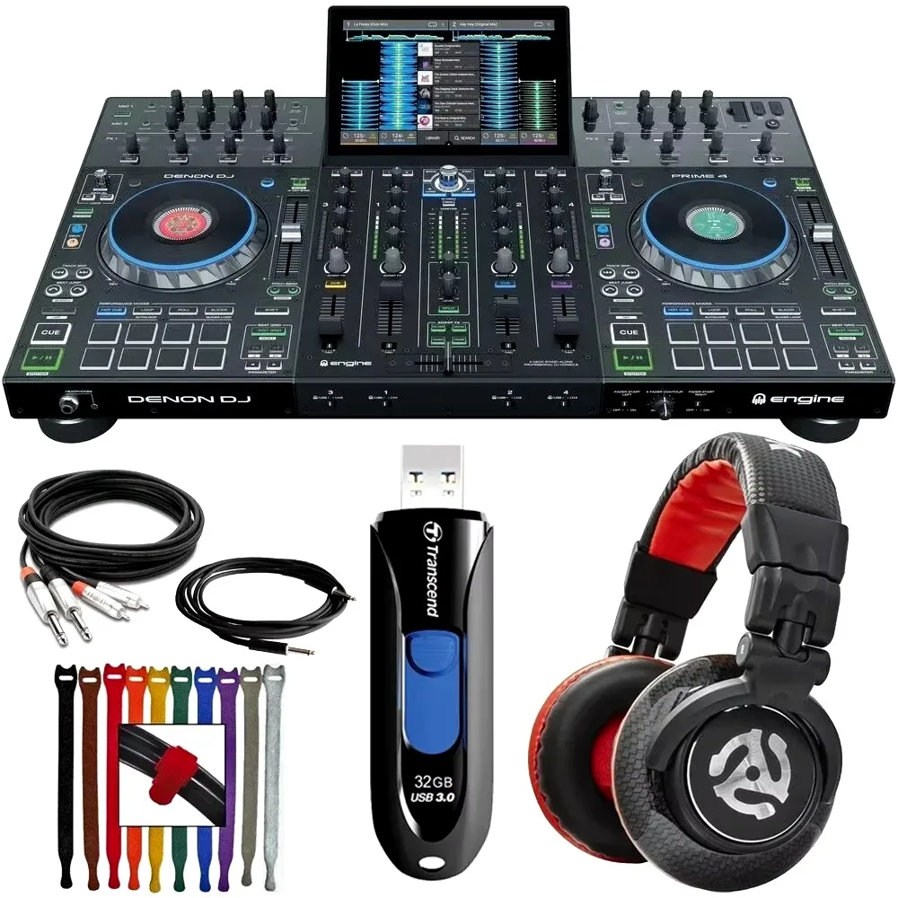 

Новые продажи DJ-контроллера Serato, автономная 4-канальная система, суперскидка, 100% подлинный, 2020/2022 Denon, Prime4, черный