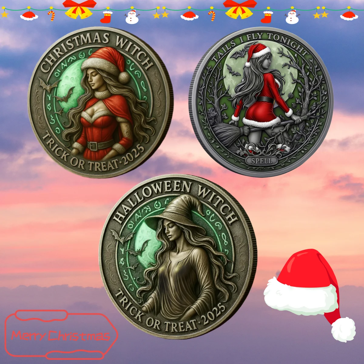 Red Christmas Outfit Beautiful Girl Coin - Merry Christmas Decoration Collectible, Ideal Birthday Gift for Friends