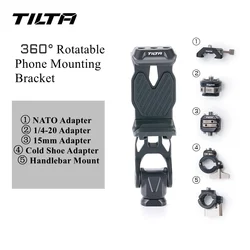 TILTA TA-PMB5-15K Rotatable Phone Mounting Bracket V2 for 15mm Cold Shoe NATO Handlebar Mount 1/4