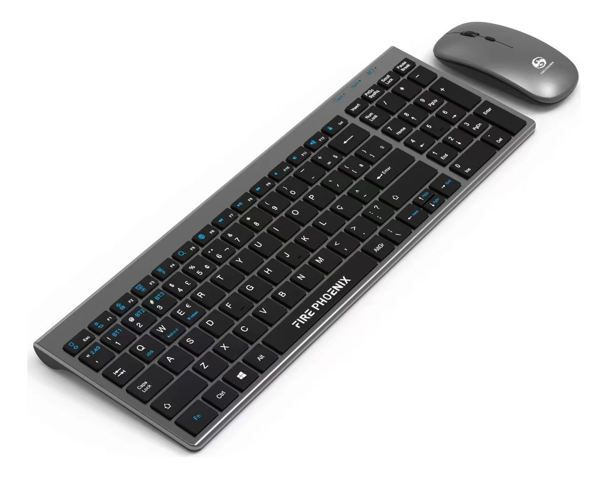 Kit De Teclado E Mouse Bluetooth Sem Fio 2,4g recargable Abnt2 Bk-8078