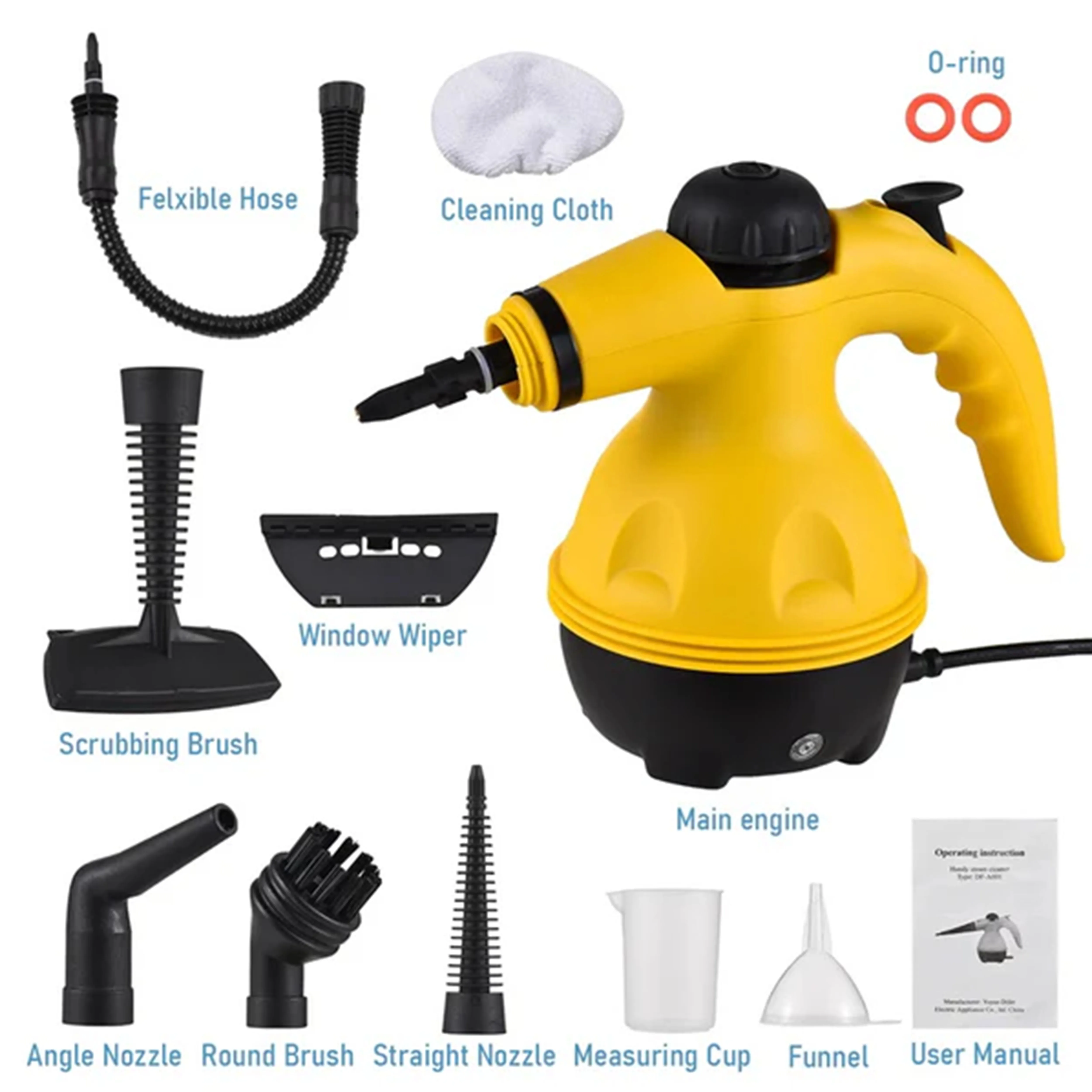 Handheld high-temperature steam cleaning machine Large capacity water tank , suitable for kitchen/sofa/window/bedroom/car care