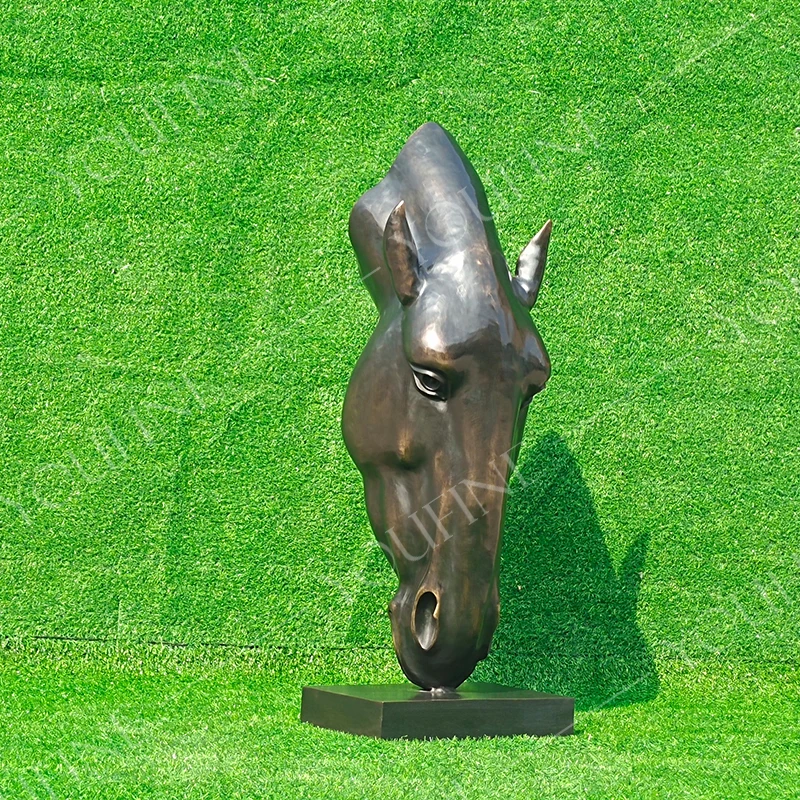 115cm Bronze Horse Head Statue Customized Bronze Horse Head Sculpture Handmade Large Bronze Art Crafts Home And Graden Decor