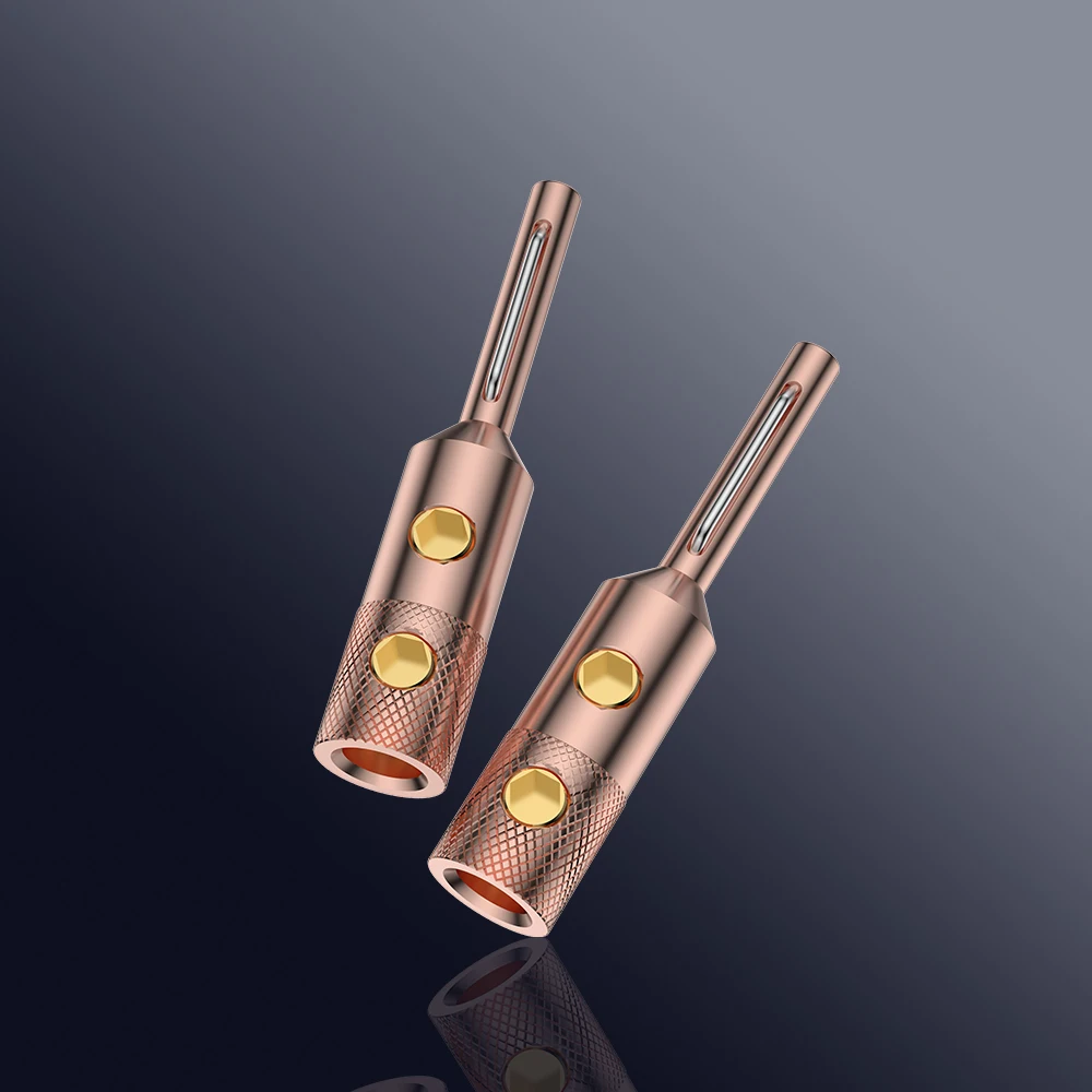 vborg VB401 Pure Copper banana plug Silver Plated Audio Jack Banana Plug Connector Terminal Connectors Speaker Plugs Hifi