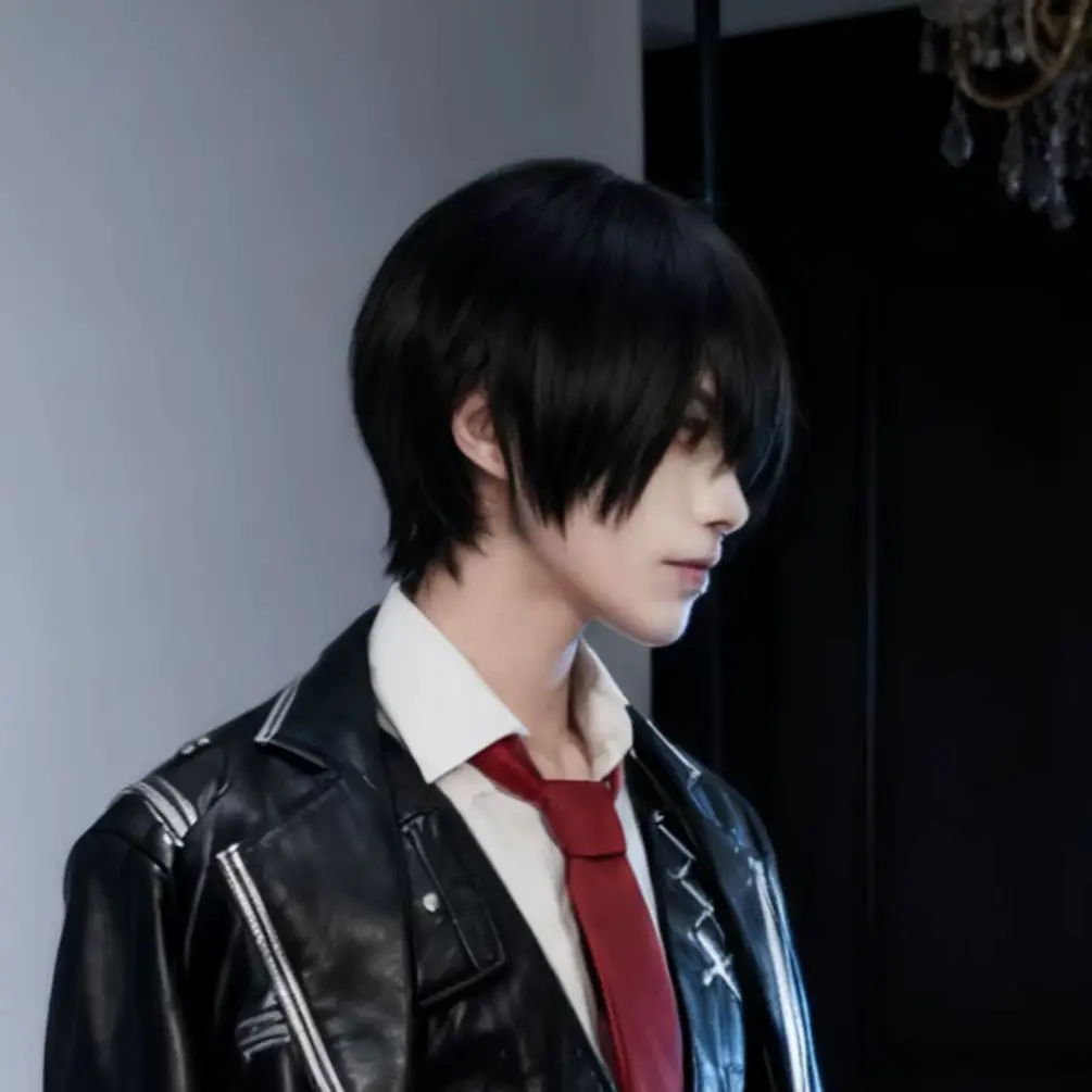 

Game Limbus Company Yi sang Cosplay Wig 35CM gray blue short hair Synthetic Wig+Wig cap Party Halloween Wig