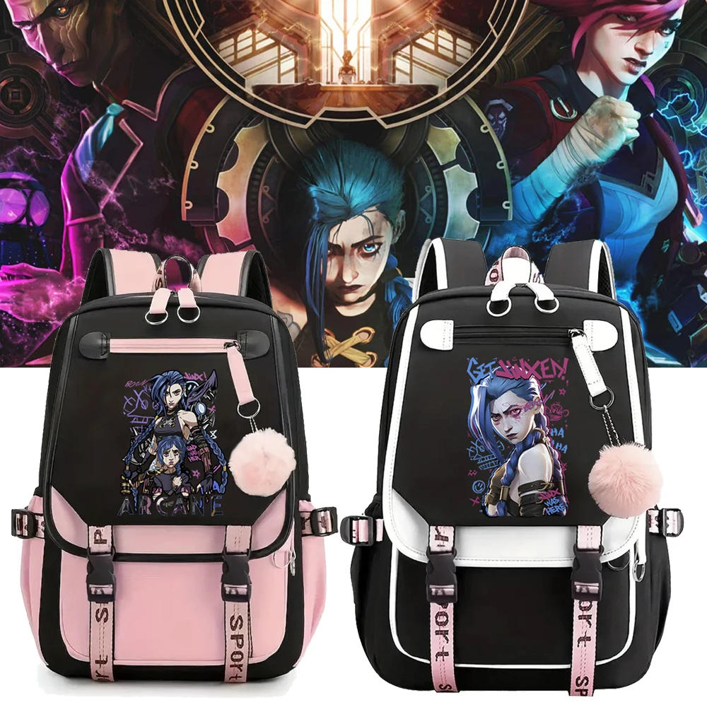 Anime Arcane-Jinx Backpacks for Men Girls School Bag for Teenager Laptop Backpack