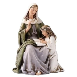 Home Decorations Virgin St. Anne with Mary Icon Christian Religious Decor Resin Statue Room Figure Sculpture Ornaments