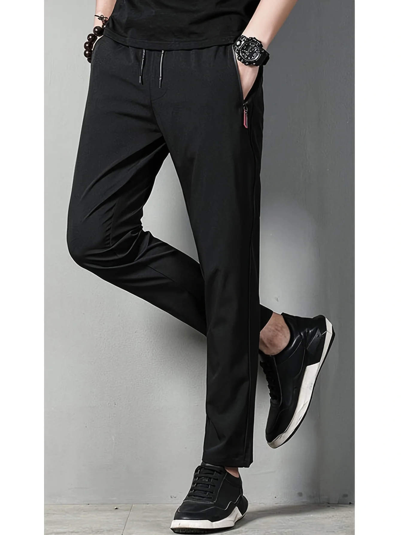 

Мужские быстросохнущие спортивные брюки, прямые тонкие спортивные укороченные брюки