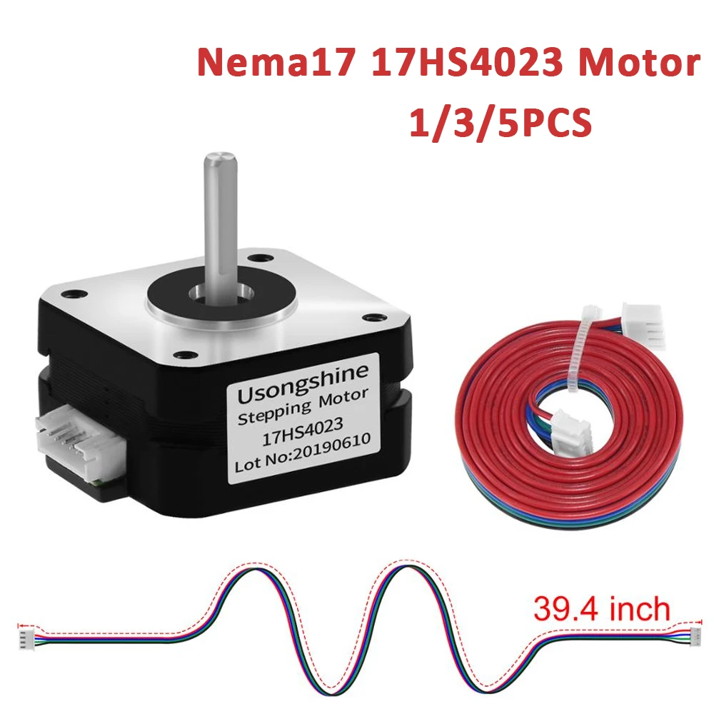 

Nema17 17HS4023 для титанового экструдера 4-lead Nema 17 22 мм 42 Шаговый двигатель 1 а 12 В/24 В 14 Н. См для двигателя ЧПУ 3D-принтера