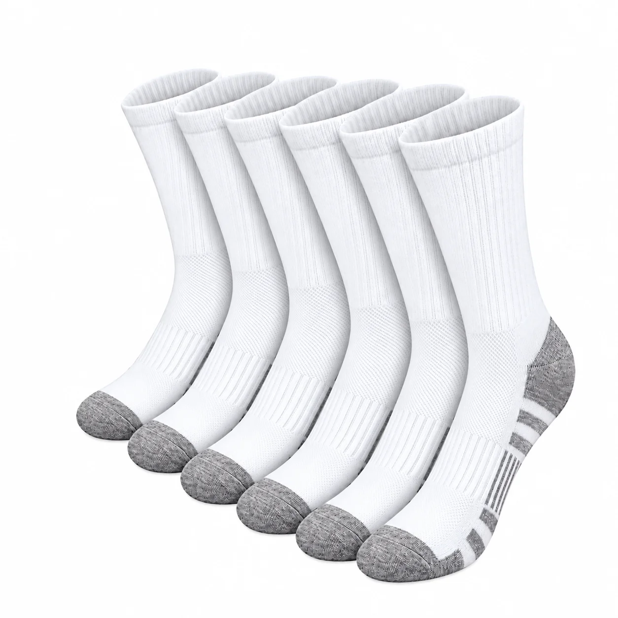 Crew Socks Polyester Cotton Blend Running Socks Arch Support Non-Slip Grip Workout Socks All-Day Comfort 3 Pairs