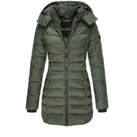 Winter Thicken Warm Women Parkas Solid Color Zippers Coats Long Sleeve Padded Puff Jacket Mid-Length Slim Female Hoodie Parkas 5